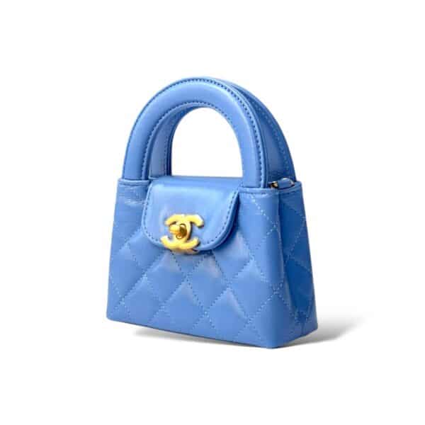 Chanel Mini Shopping Bag Slate Blue GHW - Image 6