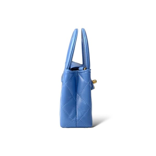 Chanel Mini Shopping Bag Slate Blue GHW - Image 4