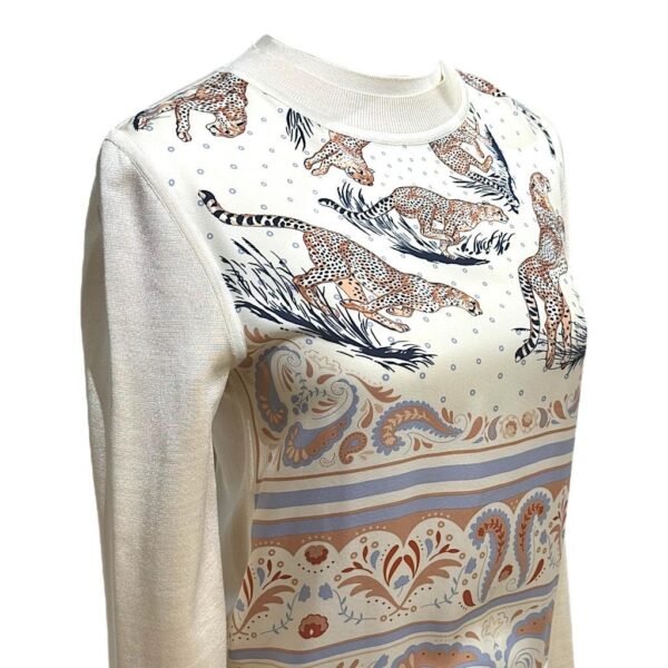 Hermes "Guepards et Palmettes" Long-sleeve Twillaine Sweater - Image 2