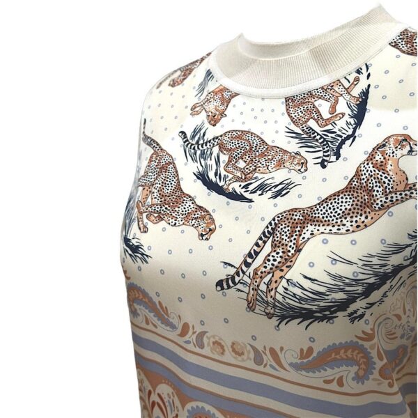 Hermes "Guepards et Palmettes" Long-sleeve Twillaine Sweater - Image 3
