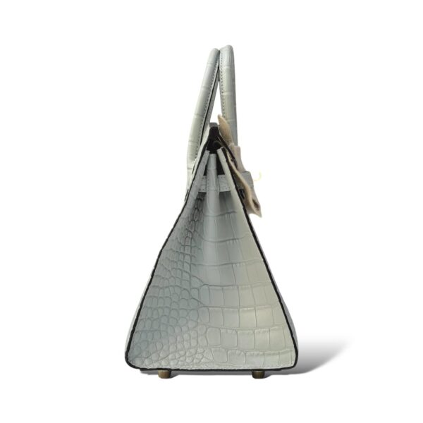 Hermes Birkin 25 Gris Neve Matte Croco GHW - Image 3