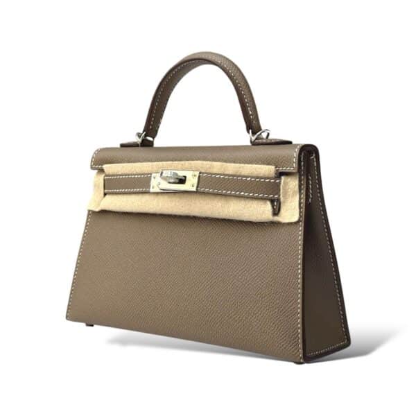Hermes Kelly Mini Etoupe Epsom PHW - Image 5