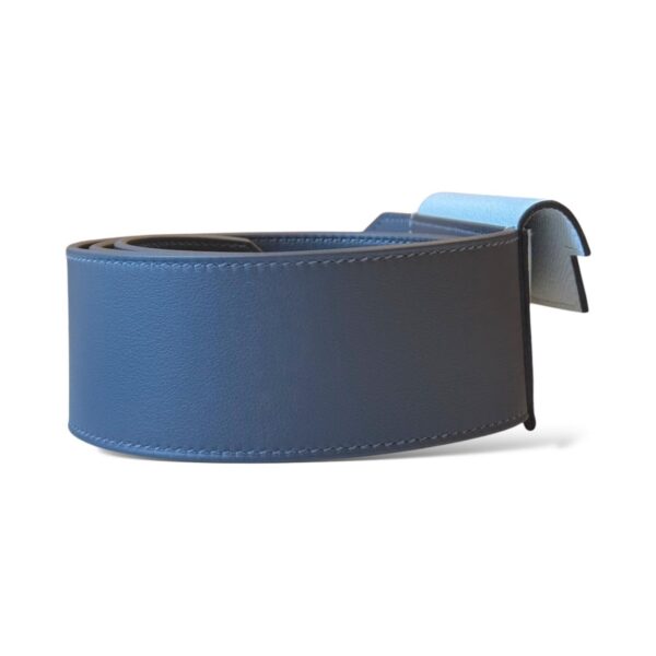 Hermes Kelly Pocket Strap Bleu Glacier, Gris Misty PHW - Image 3