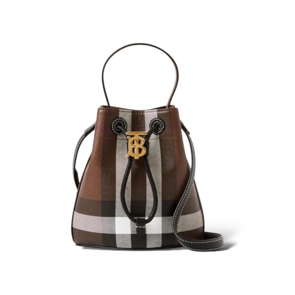 Burberry Mini TB Bucket Dark Birch Brown Bag