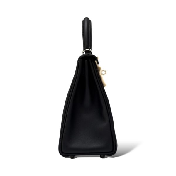 Hermes Kelly 25 Black Swift PHW - Image 3