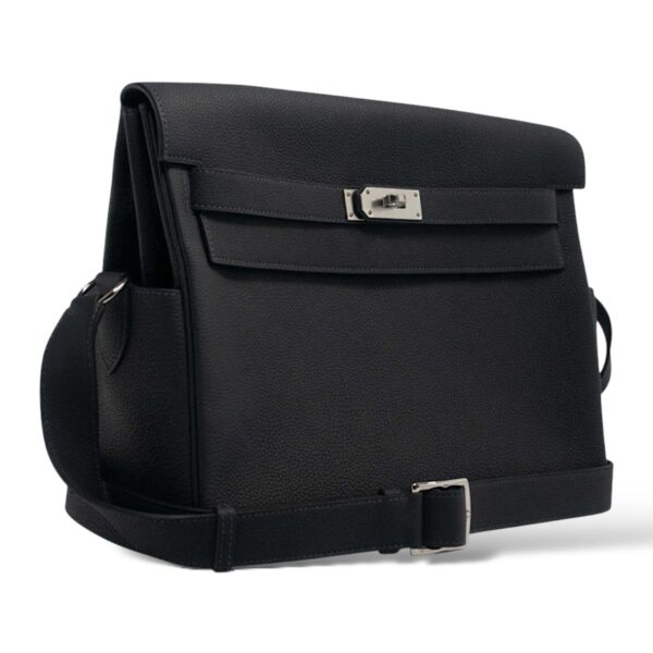 Hermes Kelly Messenger Black Togo PHW GM - Image 2