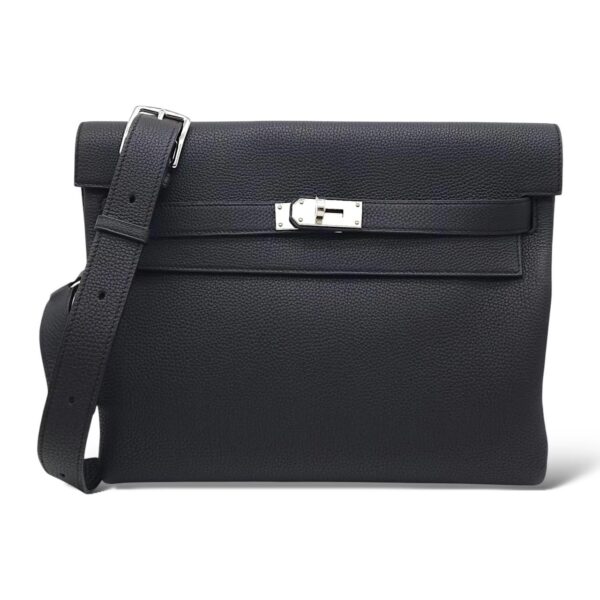 Hermes Kelly Messenger Black Togo PHW GM