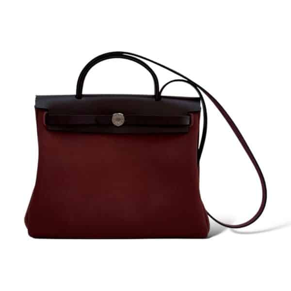 Hermes Herbag Zip 31 Rouge H/Rouge Sellier Canvas PHW