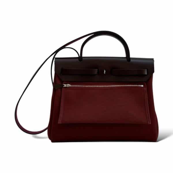 Hermes Herbag Zip 31 Rouge H/Rouge Sellier Canvas PHW - Image 3