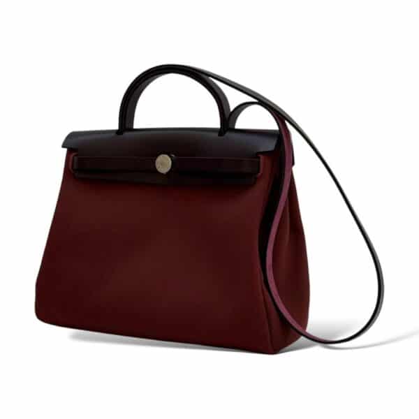 Hermes Herbag Zip 31 Rouge H/Rouge Sellier Canvas PHW - Image 4