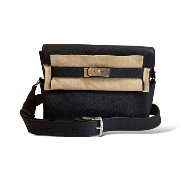 Hermes Kelly Messenger Black Togo PHW PM - Image 2