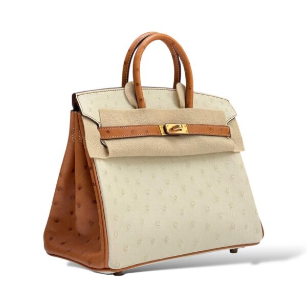 Hermes Birkin 25 SO Beton/Cognac Ostrich RGHW - Image 2