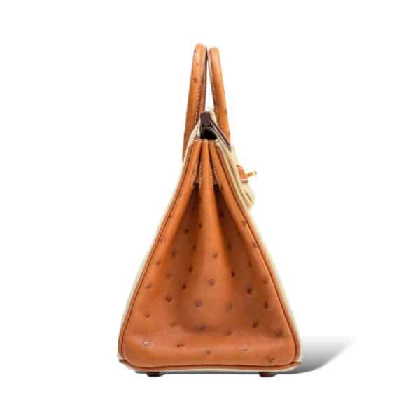 Hermes Birkin 25 SO Beton/Cognac Ostrich RGHW - Image 3