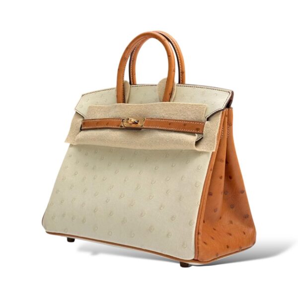 Hermes Birkin 25 SO Beton/Cognac Ostrich RGHW - Image 5