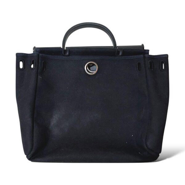 Hermes Herbag Zip 31 Beige/Black Canvas Vintage PHW - Image 7