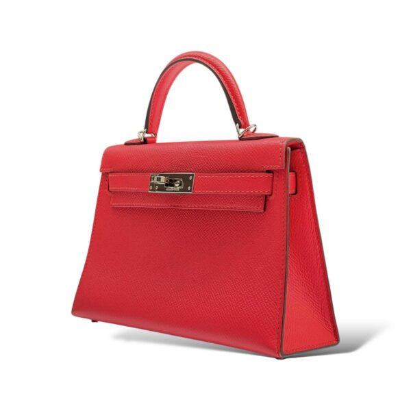 Hermes Mini Kelly Rouge Casaque Epsom PHW - Image 5