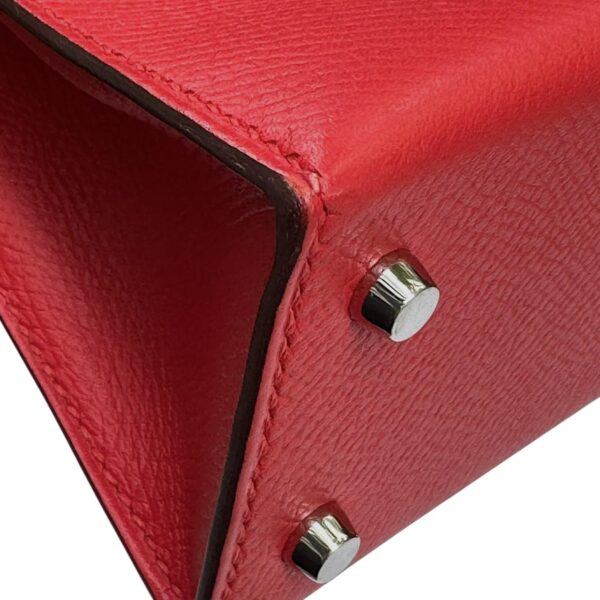 Hermes Mini Kelly Rouge Casaque Epsom PHW - Image 8
