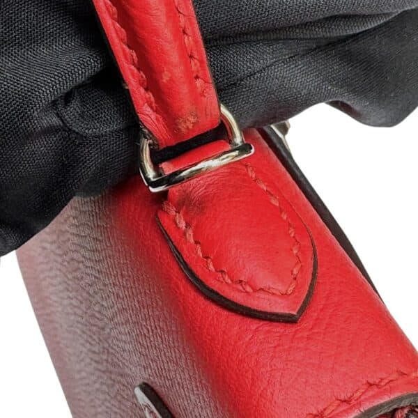 Hermes Mini Kelly Rouge Casaque Epsom PHW - Image 9
