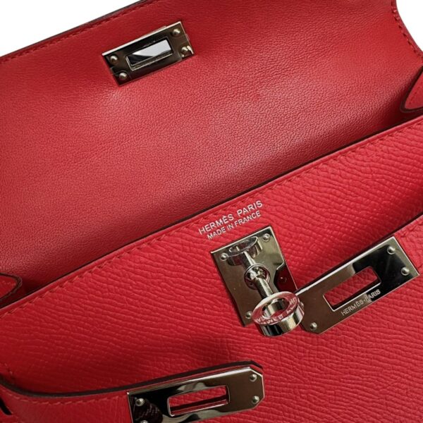 Hermes Mini Kelly Rouge Casaque Epsom PHW - Image 10