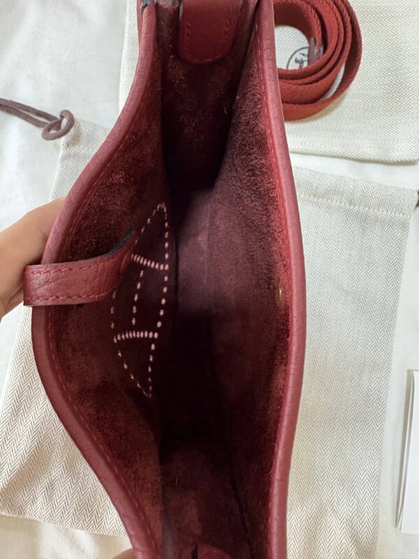 Hermes Mini Evelyne Rouge H Clemence GHW - Image 4