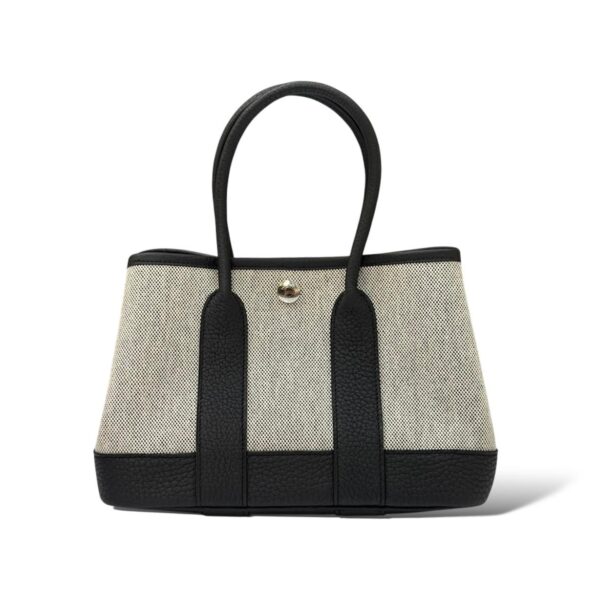 Hermes Mini Garden Party Ecru-Noir / Noir Veau Negonda PHW